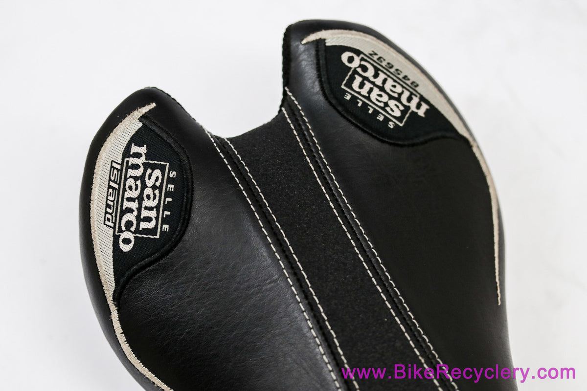 NOS San Marco Ponza Black Leather Saddle: Black