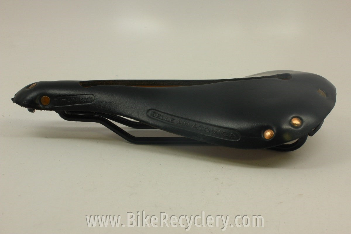Selle Anatomica Titanico Leather Saddle: Black EXC