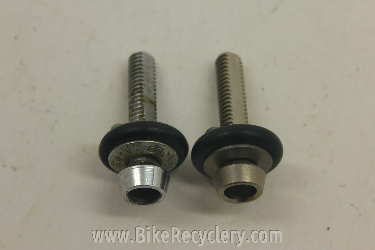 Campagnolo Brake Barrel Adjusters! Titanium w/ Black O-Rings, 5g (Pair)