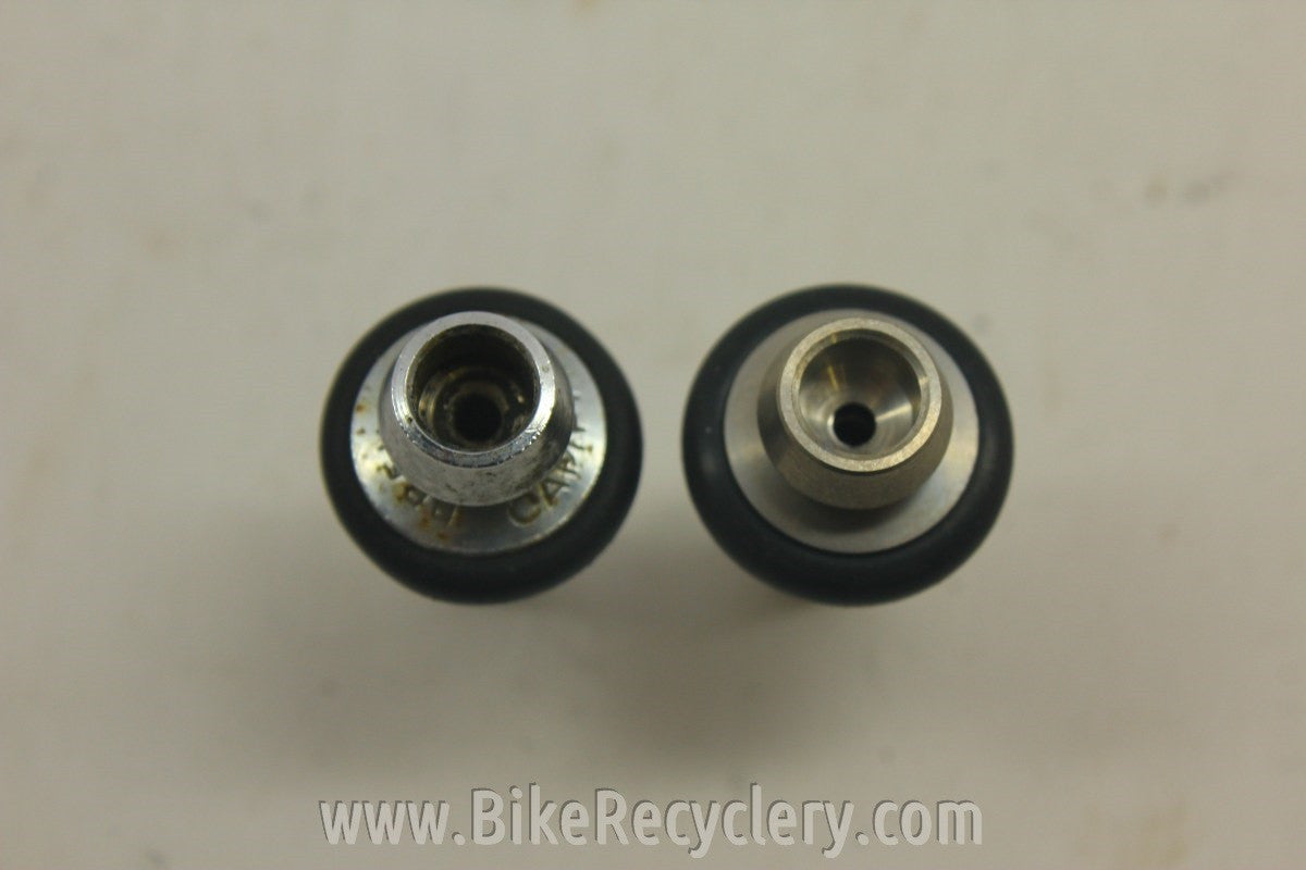 Campagnolo Brake Barrel Adjusters! Titanium w/ Black O-Rings, 5g (Pair)