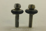 Campagnolo Brake Barrel Adjusters! Titanium w/ Black O-Rings, 5g (Pair)