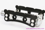 NIB/NOS Campagnolo Record Superleggeri #1038/A Pista Pedals: Black - Toe Clip Bolts - Track