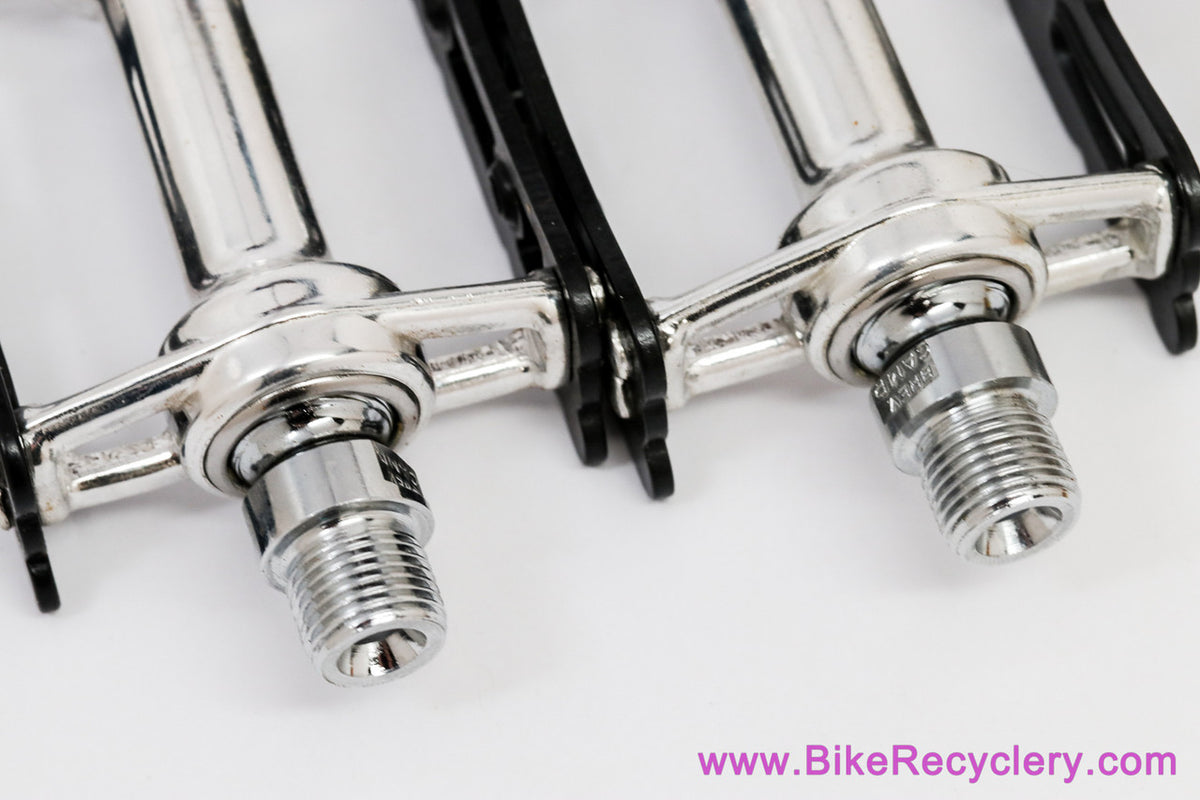 NIB/NOS Campagnolo Record Superleggeri #1038/A Pista Pedals: Black - Toe Clip Bolts - Track