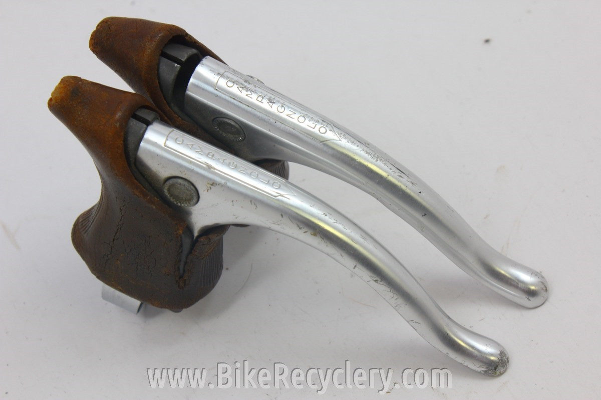 Campagnolo Nuovo Record Brake Levers: Dry Brown Hoods