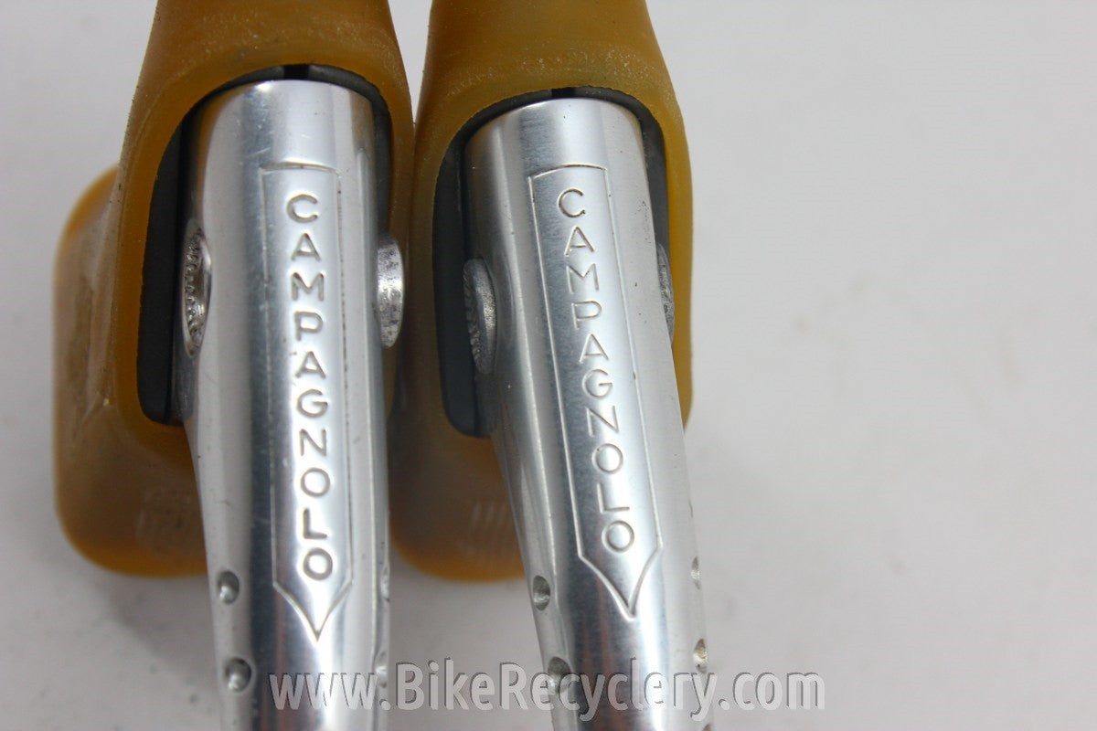 Campagnolo Super Record Brake Levers: Drilled, New Tan Hoods, Mint