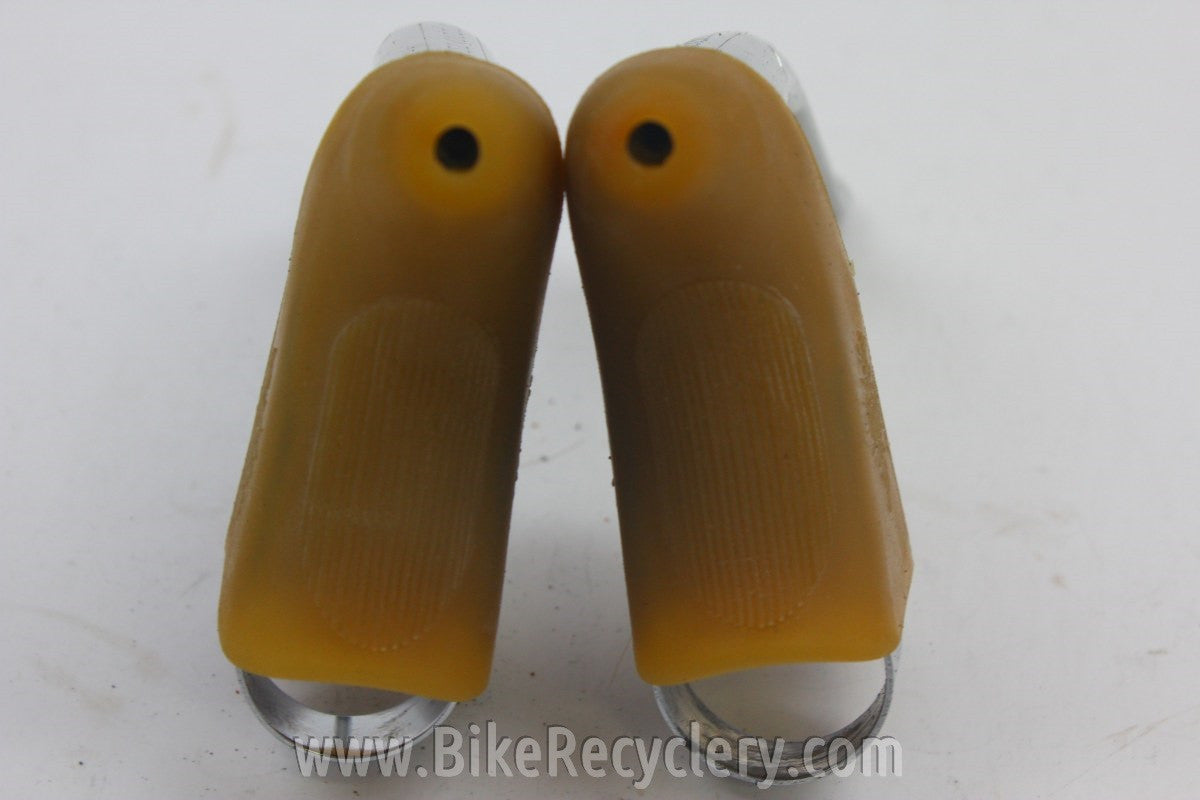 Campagnolo Super Record Brake Levers: Drilled, New Tan Hoods, Mint
