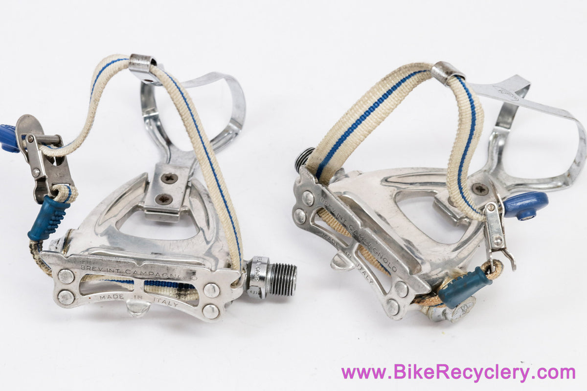 Campagnolo Victory/Chorus Aero Pedals: #405/000 - Toe Clips (M/L) & Straps (EXC)