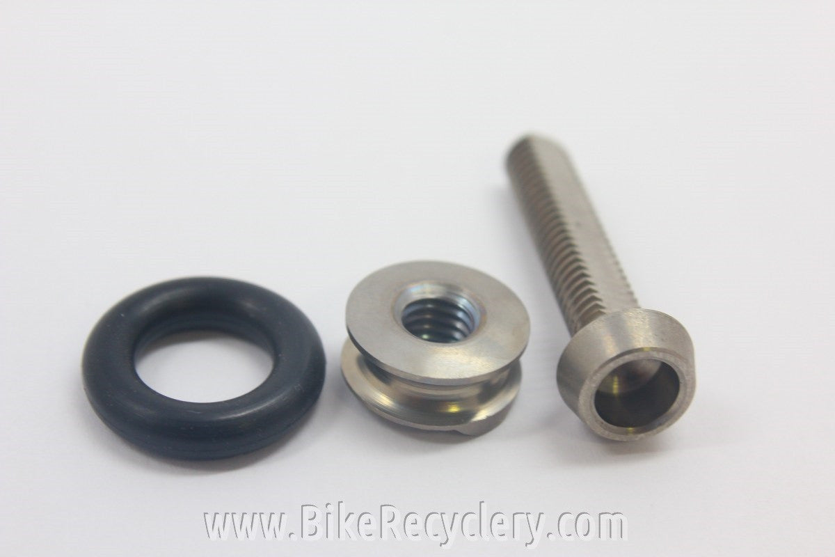 Campagnolo Brake Barrel Adjusters! Titanium w/ Black O-Rings, 5g (Pair)