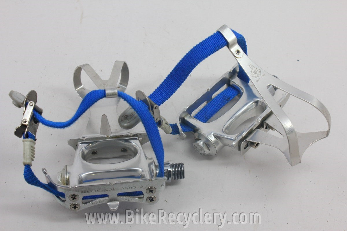 Campagnolo Croce d' Aune Pedals w/ Campy Clips, Straps: EXC+