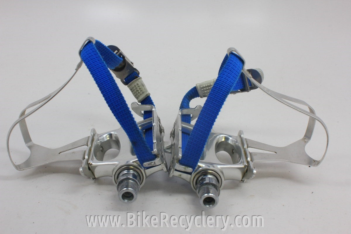 Campagnolo Croce d' Aune Pedals w/ Campy Clips, Straps: EXC+