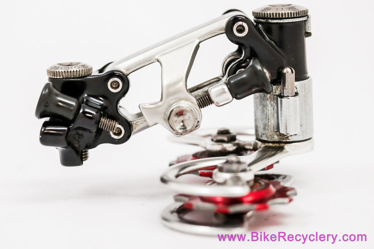 Campagnolo Super Record 4001 Rear Derailleur: Red Bullseye Pulleys - Pat 1984 (Near MINT+ Low Miles)