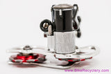 Campagnolo Super Record 4001 Rear Derailleur: Red Bullseye Pulleys - Pat 1984 (Near MINT+ Low Miles)