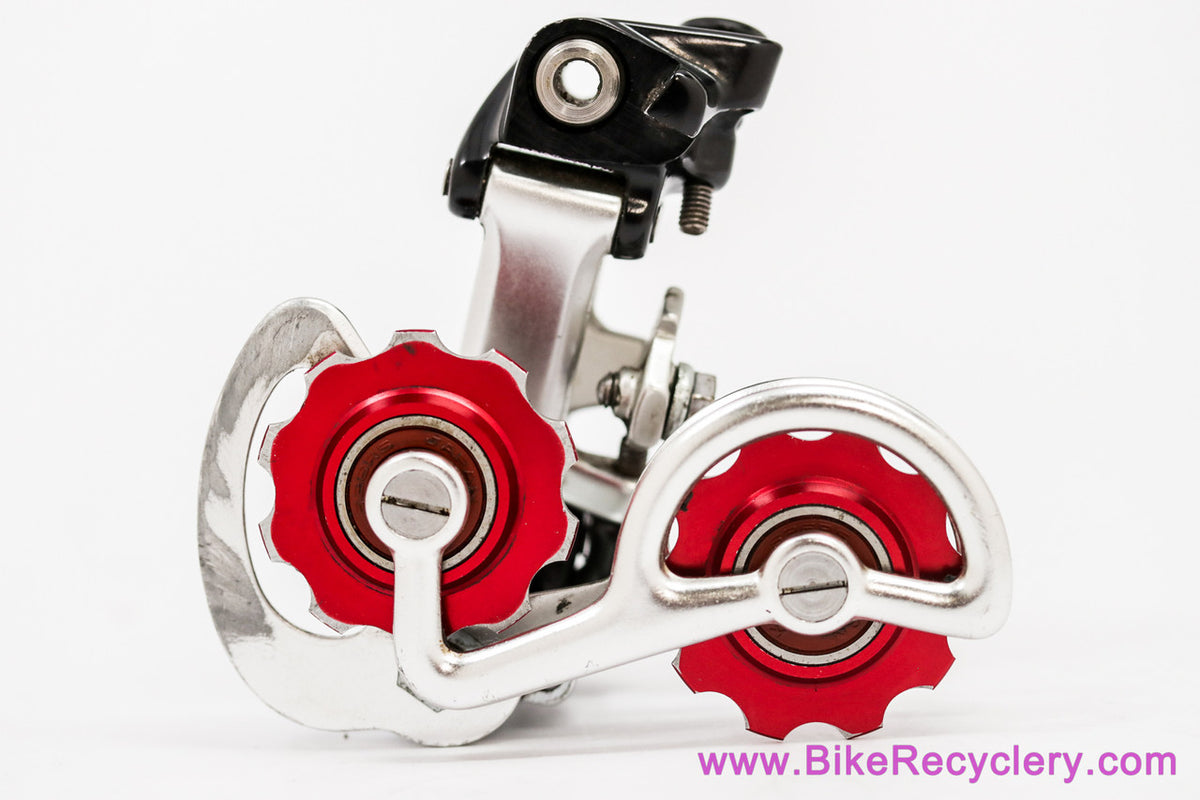 Campagnolo Super Record 4001 Rear Derailleur: Red Bullseye Pulleys - Pat 1984 (Near MINT+ Low Miles)