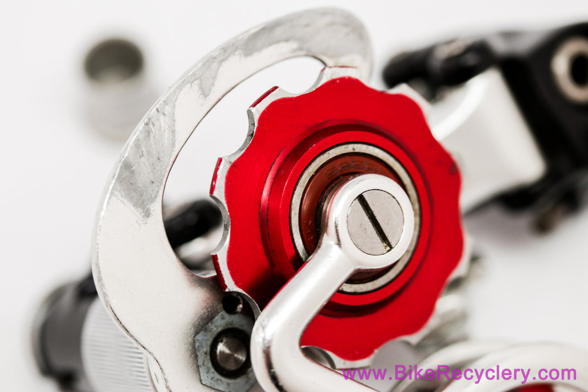 Campagnolo Super Record 4001 Rear Derailleur: Red Bullseye Jockeys - Pat 1984 (Low Miles Near Mint+)