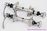 Campagnolo Nuovo Record Low Flange Hubset: 36H x 126mm - Curved QR - Front/Rear - BSA (Near Mint+ Perfect Bearings)