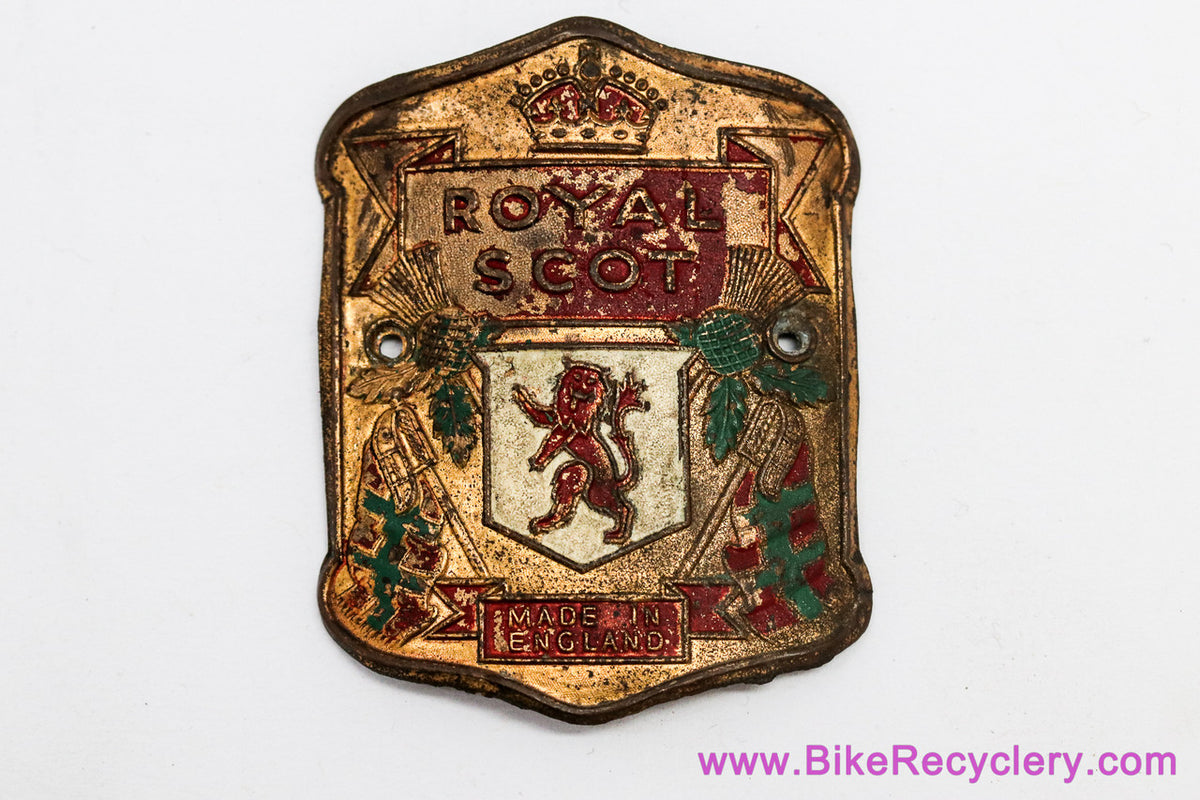 Royal Scott Head Badge: Brass - English 3 Speed 1950's 1960's 1970's