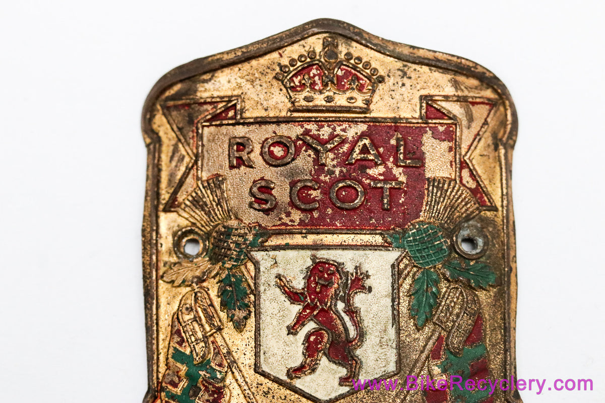 Royal Scott Head Badge: Brass - English 3 Speed 1950's 1960's 1970's