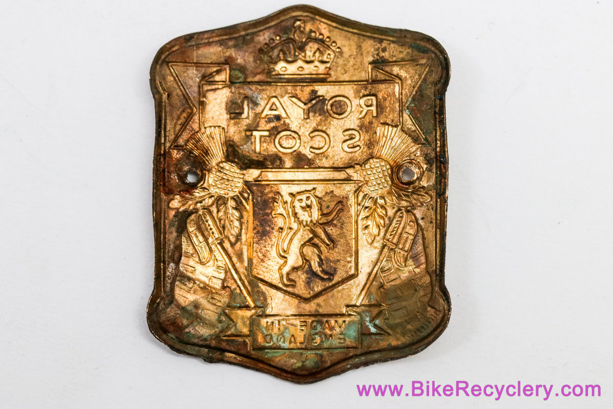 Royal Scott Head Badge: Brass - English 3 Speed 1950's 1960's 1970's