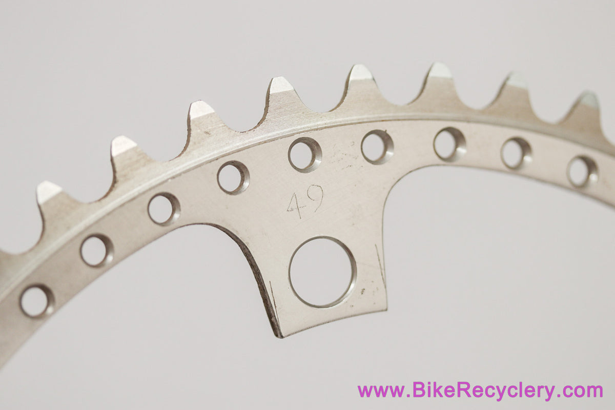 Custom Drillium Chainring: 49t x 144mm - Silver (Near Mint+ Low Miles or NOS)