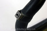 Hand Stitched Leather Handlebar Wrap on 3TTT Competizione, Criterium 90mm Stem Black/Gold
