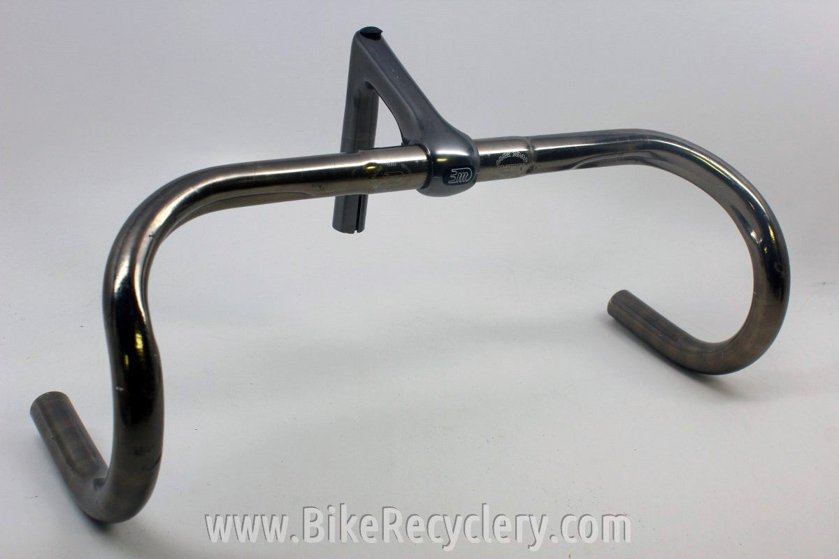 3TTT Gunmetal / Pewter Handlebars & Stem: 44cm Competizione, 110mm Record