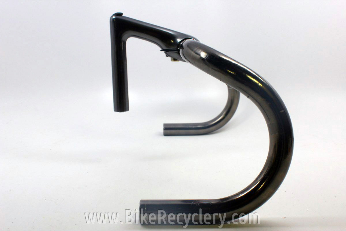 3TTT Gunmetal / Pewter Handlebars & Stem: 44cm Competizione, 110mm Record