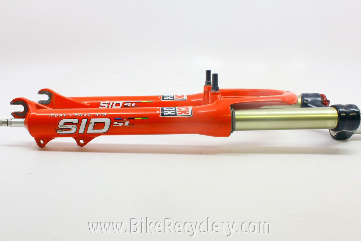 Vintage Rockshox SID SL Dual Air Fork: 1 1/8", 80mm Travel, Red, Disc/Rim Brake, Sub 3 Pounds!