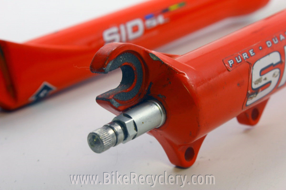 Vintage Rockshox SID SL Dual Air Fork: 1 1/8", 80mm Travel, Red, Disc/Rim Brake, Sub 3 Pounds!