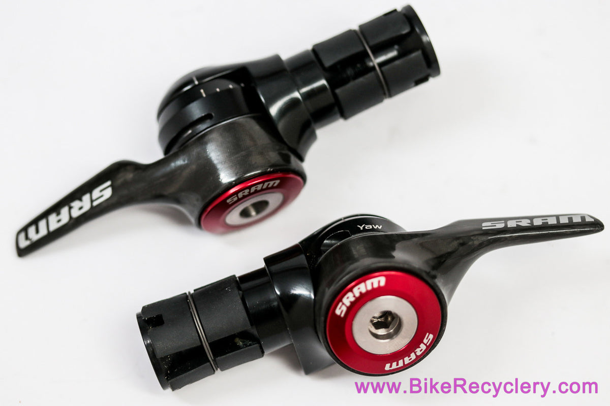 Sram Red R2C SL-1090 Yaw 10s TT Aero Bar End Shifters: Carbon (New Take-off, Front/Rear Pair)