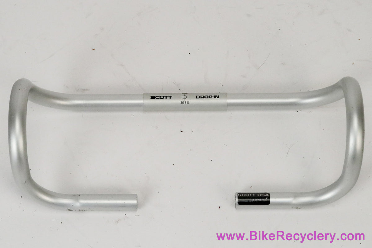 NOS Scott Drop-In Handlebars: 44.5cm x 26.0mm - Silver - Vintage 1990's (Take-Off)