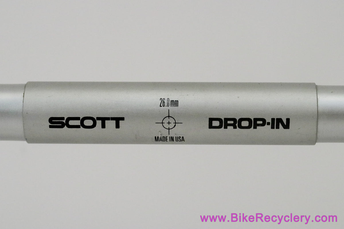 NOS Scott Drop-In Handlebars: 44.5cm x 26.0mm - Silver - Vintage 1990's (Take-Off)