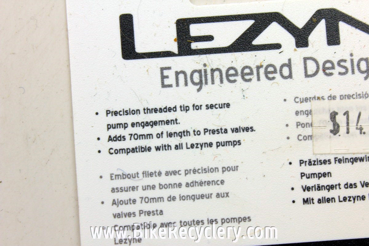 Lezyne Valve Extenders: 70mm Silver NEW (pair)