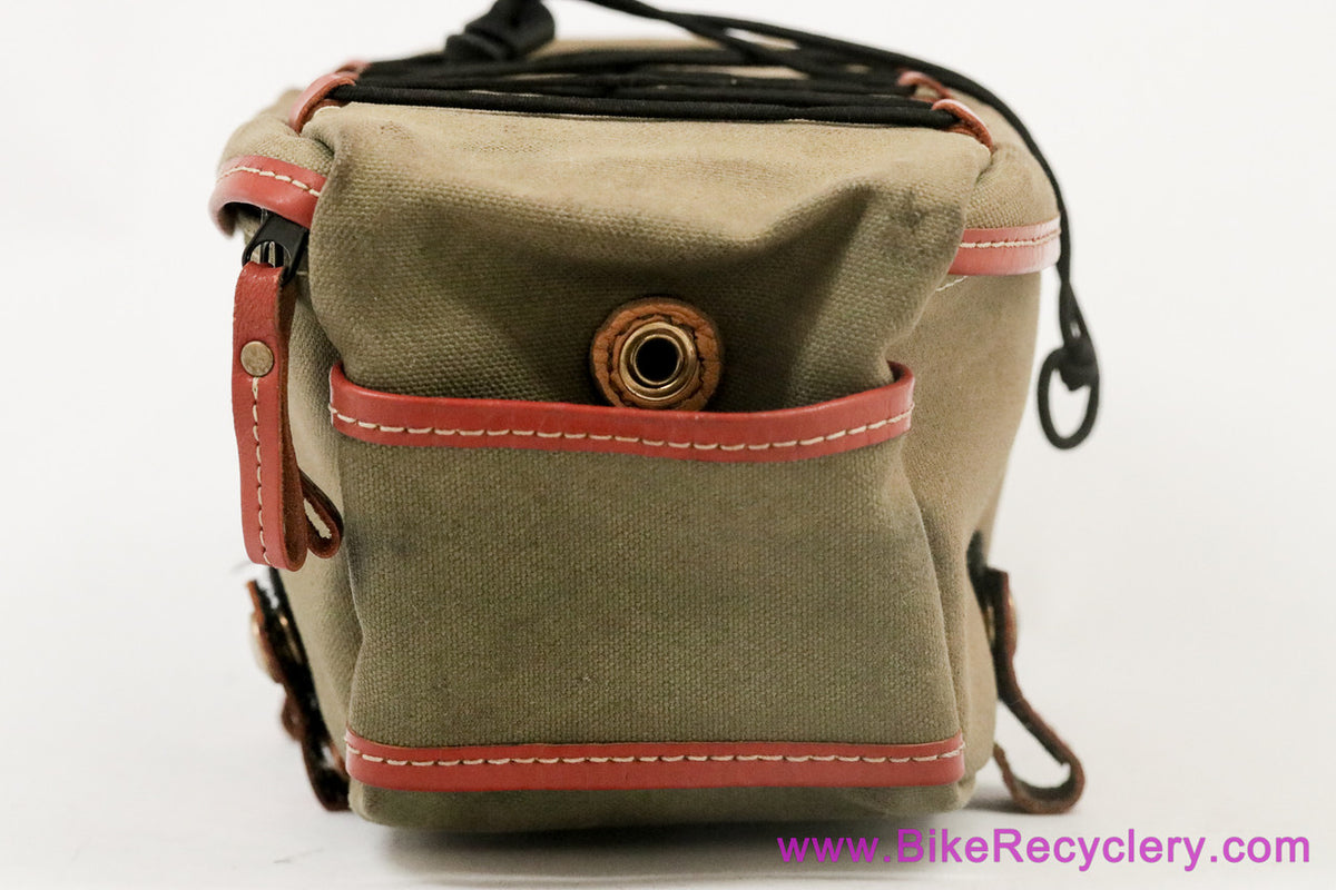 Zimbale Rack Top Bag: Waxed Canvas & Leather - Fits Racks with Tombstone (Near Mint+ Barely Used)