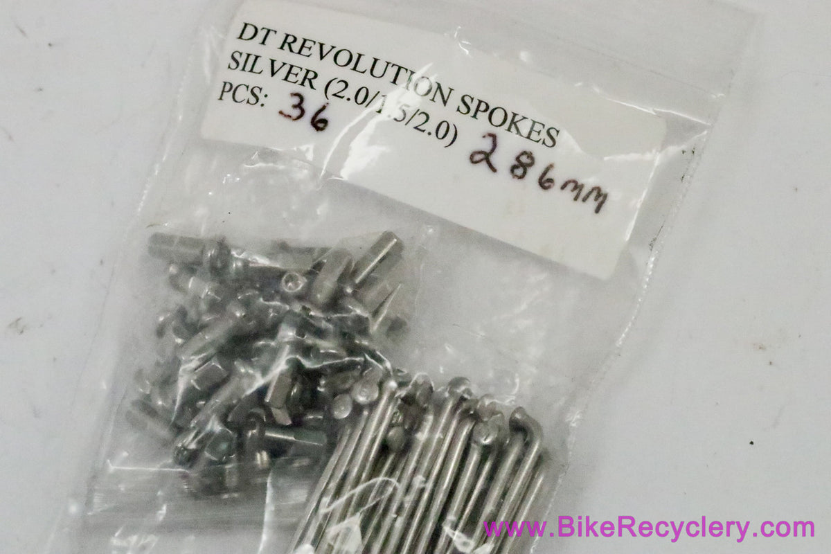 DT Swiss Revolution Spokes: 286mm - Double Butted - Nipples (36 Count)