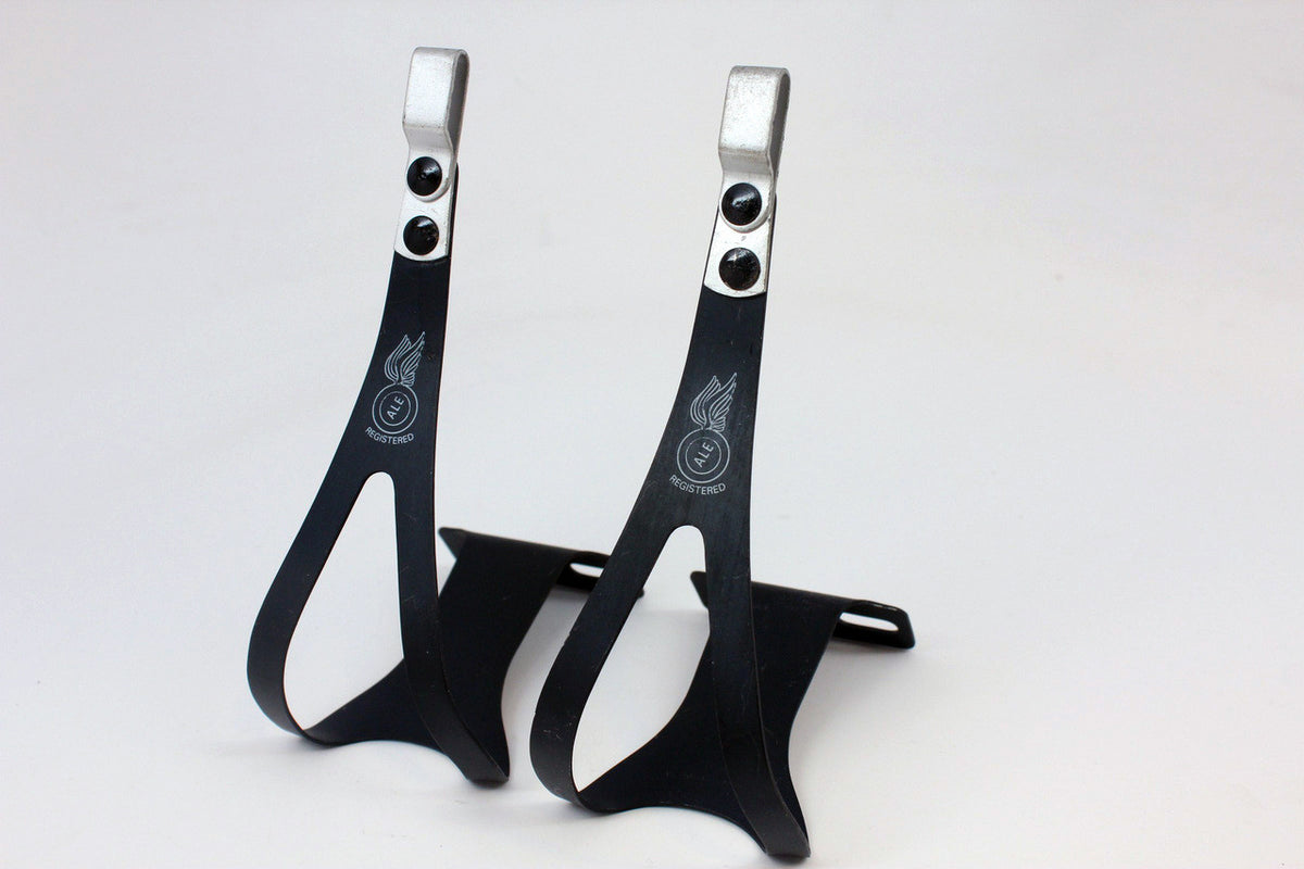 NOS Ale Art.97 Alloy Toe Clips: LARGE - Black Anodized