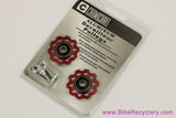 NIB/NOS Carmichael Designs (CDi) Alloy Jockey Wheels / Derailleur Pulleys - Red Anodized - Drillium