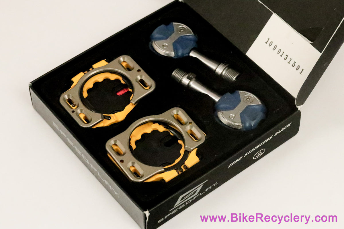 Speedplay Zero Stainless Clipless Pedals W/ New Cleats: Blue (<50mi, No Hdw/Shims)