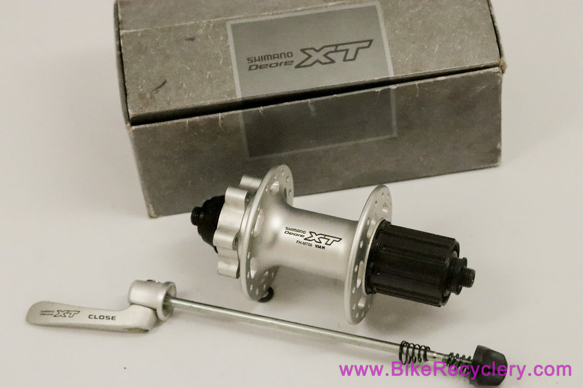 NIB/NOS Shimano XT FH-M756 Rear Hub: 32H - 6 Bolt Disc - 8/9/10s - Silver - QR Skewer