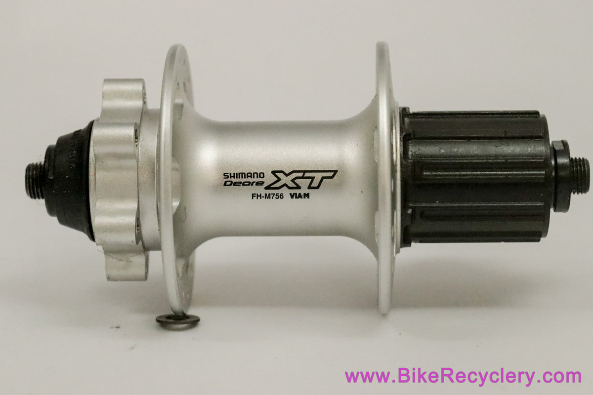 NIB/NOS Shimano XT FH-M756 Rear Hub: 32H - 6 Bolt Disc - 8/9/10s - Silver - QR Skewer