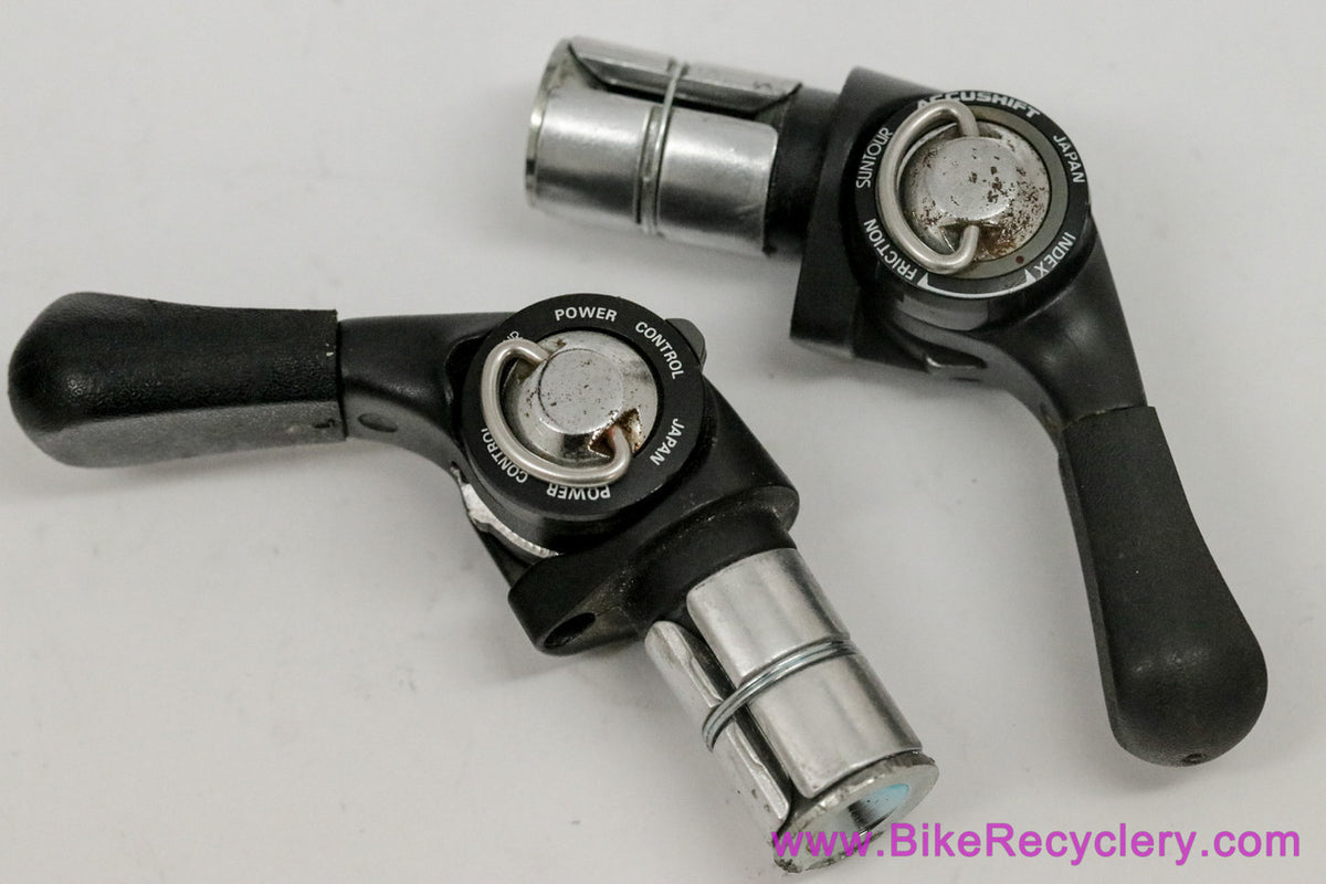 Suntour Accushift SL-BC00 Barcon Bar End Shifters: Retrofriction or 6 Speed Indexed - Black  (EXC)