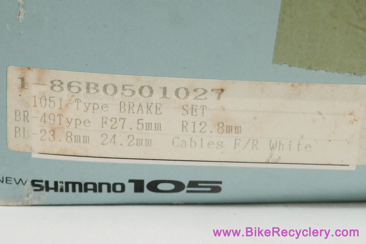 NIB/NOS Shimano 105 BR-1050 Brakeset & BL-1051 Levers: 47/57mm Standard Reach - Blue/Green Ano - Cables/housing - 1980's 1990s