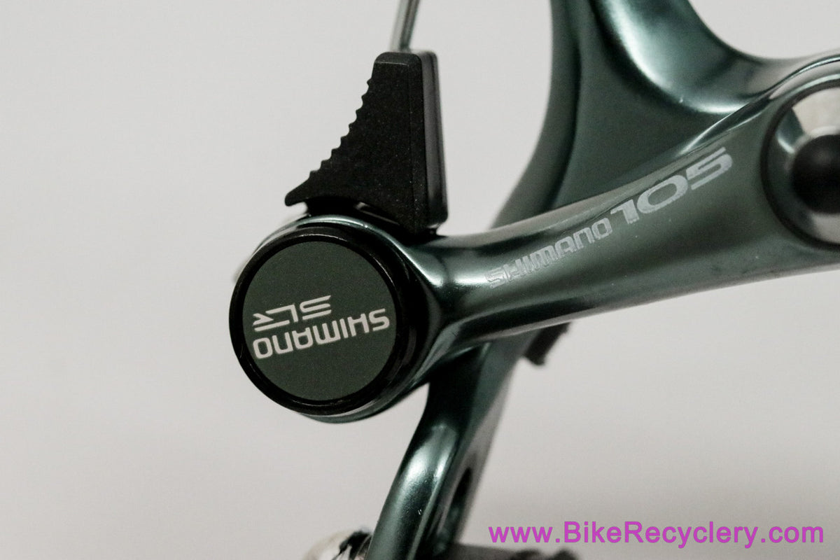 NIB/NOS Shimano 105 BR-1050 Brakeset & BL-1051 Levers: 47/57mm Standard Reach - Blue/Green Ano - Cables/housing - 1980's 1990s