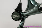 NIB/NOS Shimano 105 BR-1050 Brakeset & BL-1051 Levers: 47/57mm Standard Reach - Blue/Green Ano - Cables/housing - 1980's 1990s
