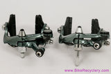 NIB/NOS Shimano 105 BR-1050 Brakeset & BL-1051 Levers: 47/57mm Standard Reach - Blue/Green Ano - Cables/housing - 1980's 1990s