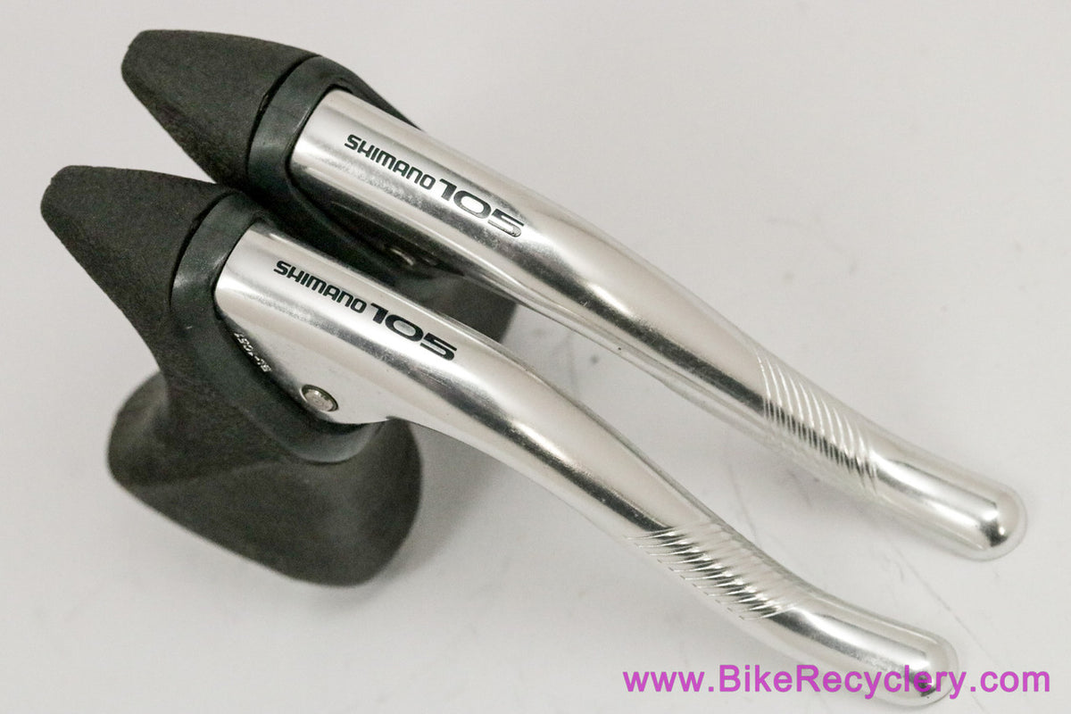 NIB/NOS Shimano 105 BR-1050 Brakeset & BL-1051 Levers: 47/57mm Standard Reach - Blue/Green Ano - Cables/housing - 1980's 1990s