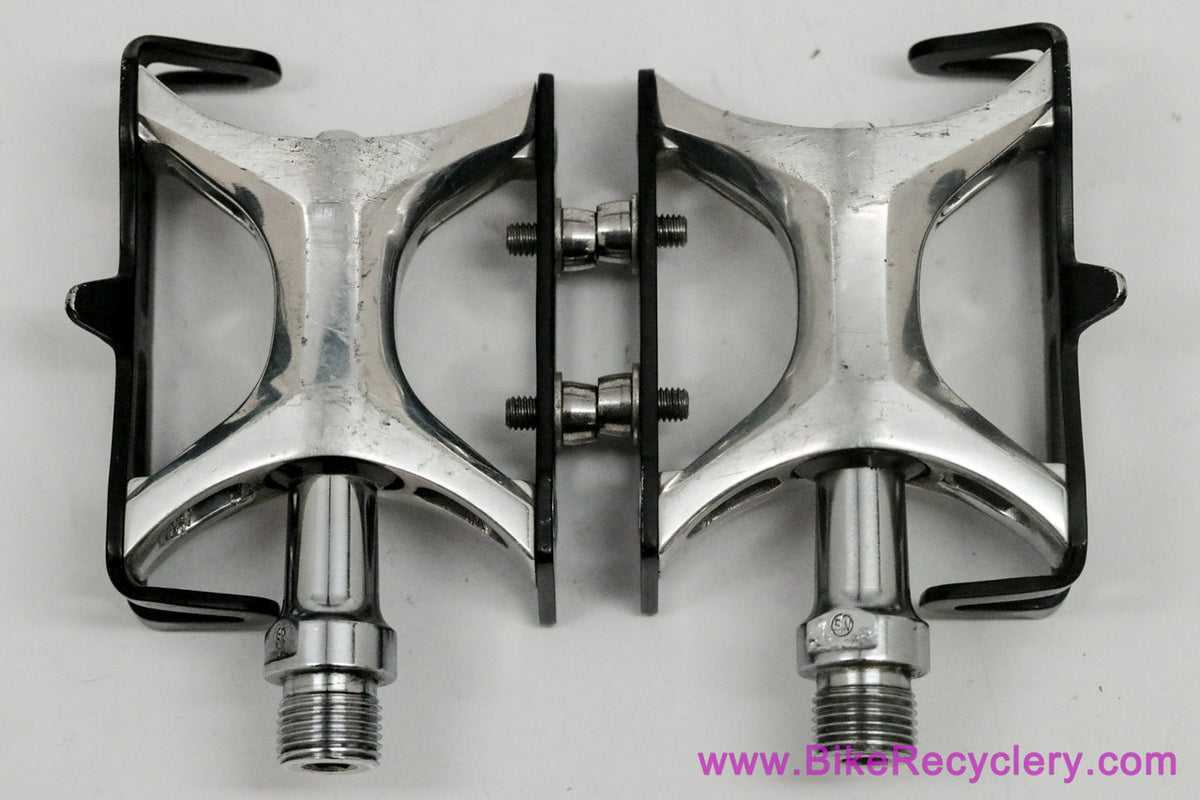 Suntour Superbe Pro PL-2000 NJS Track Pedals: Black/Polished (EXC+)