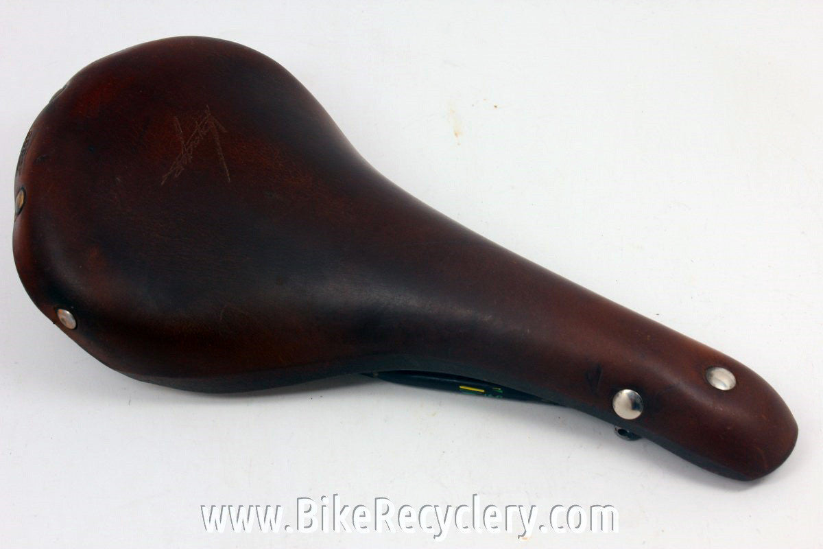 Lepper Voyager Leather Saddle: Reynolds 531 Rails, 294g, Dark Reddish Brown, ie Brooks Swallow