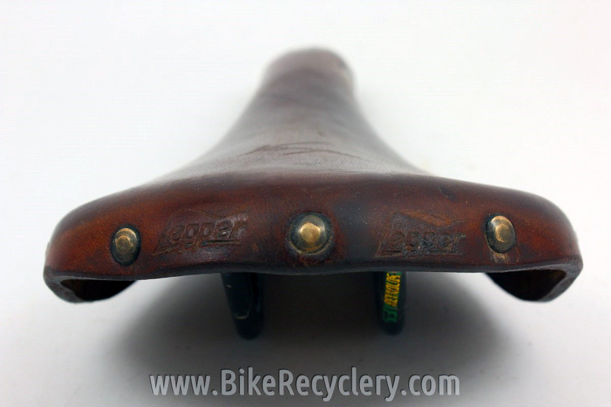 Lepper Voyager Leather Saddle: Reynolds 531 Rails, 294g, Dark Reddish Brown, ie Brooks Swallow