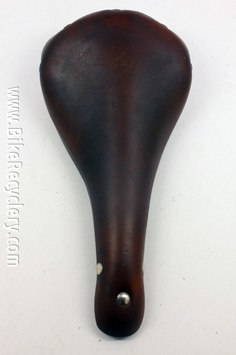 Lepper Voyager Leather Saddle: Reynolds 531 Rails, 294g, Dark Reddish Brown, ie Brooks Swallow