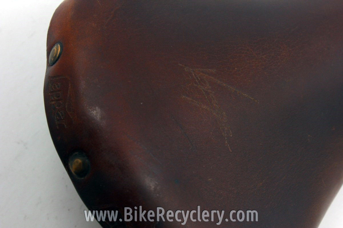 Lepper Voyager Leather Saddle: Reynolds 531 Rails, 294g, Dark Reddish Brown, ie Brooks Swallow